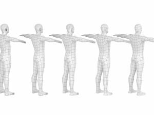Natural Male in T-Pose in 5 Topologies 3D 모델