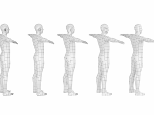 Natural Male in T-Pose in 5 Topologies 3D 모델