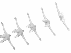 Natural Male in T-Pose in 5 Topologies 3D 모델
