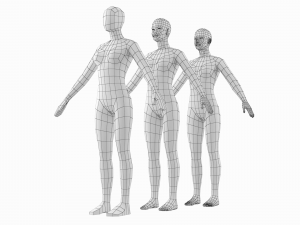Natural Female in A-Pose Base Mesh Model 3D