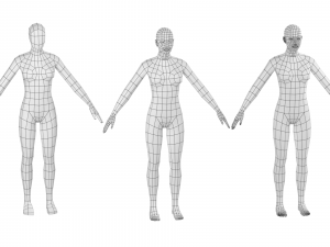 Natural Female in A-Pose Base Mesh Model 3D