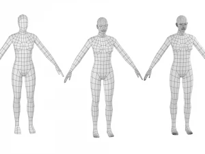 A-Pose Base Mesh'te Doğal Kadın 3D Model