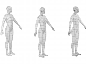 Natural Female in A-Pose Base Mesh Model 3D