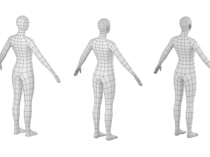Natural Female in A-Pose Base Mesh Model 3D