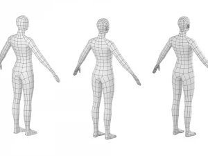 A-Pose Base Mesh'te Doğal Kadın 3D Model