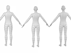 Natural Female in A-Pose Base Mesh Model 3D