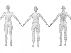 A-Pose Base Mesh'te Doğal Kadın 3D Model