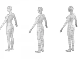 A-Pose Base Mesh'te Doğal Kadın 3D Model