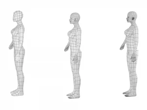 A-Pose Base Mesh'te Doğal Kadın 3D Model