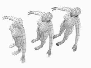 Natural Female in A-Pose Base Mesh Model 3D