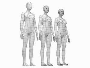 Natural Female in Rest Pose Base Mesh Modello 3D
