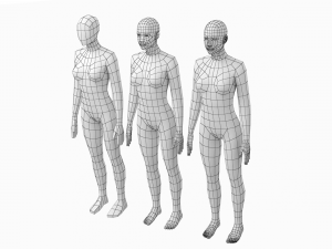 Natural Female in Rest Pose Base Mesh Modello 3D