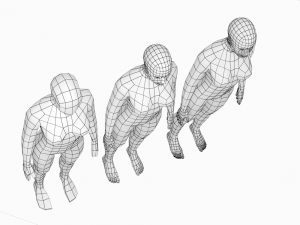 Natural Female in Rest Pose Base Mesh Modello 3D