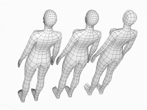 Natural Female in Rest Pose Base Mesh Modello 3D
