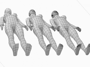 Natural Female in Rest Pose Base Mesh Modello 3D