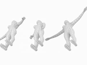 Natural Female in In 3 Modeling Poses Base Mesh 3D Model