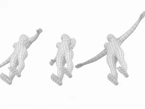 Femmina naturale in 3 pose di modellazione Base Mesh Modello 3D