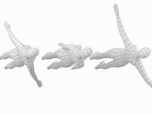 Natural Female in In 3 Modeling Poses Base Mesh 3D Model