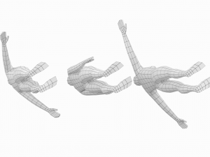 Natural Female in In 3 Modeling Poses Base Mesh 3D Model