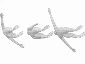 Femmina naturale in 3 pose di modellazione Base Mesh Modello 3D
