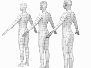 Natural Female and Male Base Mesh SUPER BUNDLE 3D मॉडल