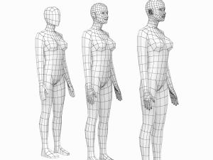 Natural Female and Male Base Mesh SUPER BUNDLE 3D मॉडल