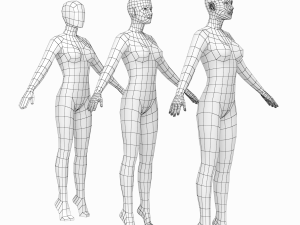 Natural Female and Male Base Mesh SUPER BUNDLE 3D मॉडल