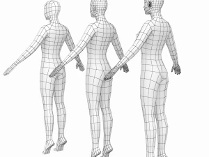 Natural Female and Male Base Mesh SUPER BUNDLE 3D Model