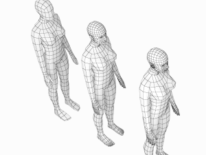 Natural Female and Male Base Mesh SUPER BUNDLE 3D मॉडल