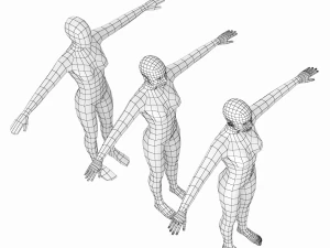 Natural Female and Male Base Mesh SUPER BUNDLE 3D Model