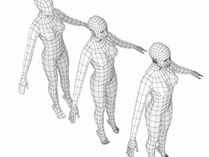 Natural Female and Male Base Mesh SUPER BUNDLE 3D Model