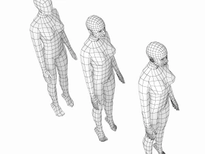 Natural Female and Male Base Mesh SUPER BUNDLE 3D Model