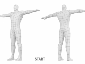 Hero Male in T-Pose Base Mesh Modelo 3D
