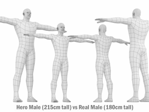 Hero Male in T-Pose Base Mesh Modelo 3D