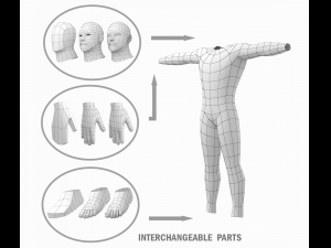 Hero Male in T-Pose Base Mesh Modelo 3D