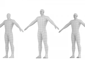 ए-पोज़ बेस मेश में हीरो पुरुष 3D मॉडल