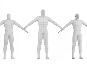 ए-पोज़ बेस मेश में हीरो पुरुष 3D मॉडल