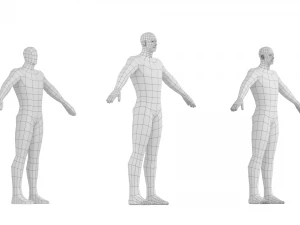 ए-पोज़ बेस मेश में हीरो पुरुष 3D मॉडल
