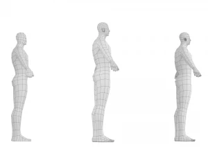 ए-पोज़ बेस मेश में हीरो पुरुष 3D मॉडल