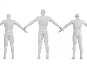 ए-पोज़ बेस मेश में हीरो पुरुष 3D मॉडल