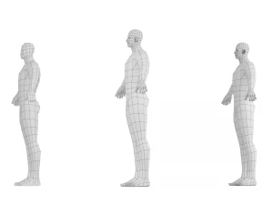 ए-पोज़ बेस मेश में हीरो पुरुष 3D मॉडल