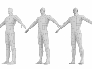 Hero Male in A-Pose Base Mesh Modello 3D