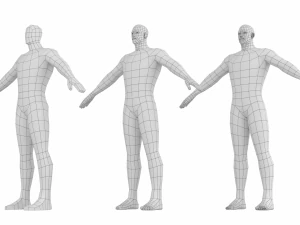 ए-पोज़ बेस मेश में हीरो पुरुष 3D मॉडल