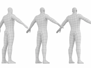 ए-पोज़ बेस मेश में हीरो पुरुष 3D मॉडल