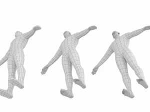 ए-पोज़ बेस मेश में हीरो पुरुष 3D मॉडल