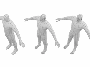 ए-पोज़ बेस मेश में हीरो पुरुष 3D मॉडल