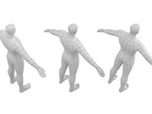 ए-पोज़ बेस मेश में हीरो पुरुष 3D मॉडल