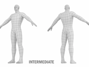 ए-पोज़ बेस मेश में हीरो पुरुष 3D मॉडल