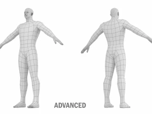 ए-पोज़ बेस मेश में हीरो पुरुष 3D मॉडल