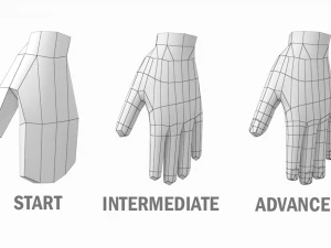 ए-पोज़ बेस मेश में हीरो पुरुष 3D मॉडल